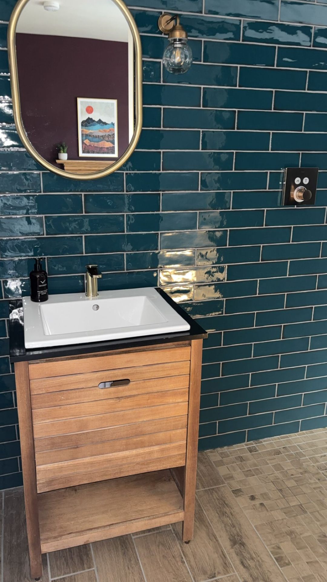Bathroom — Teal Tile Detail